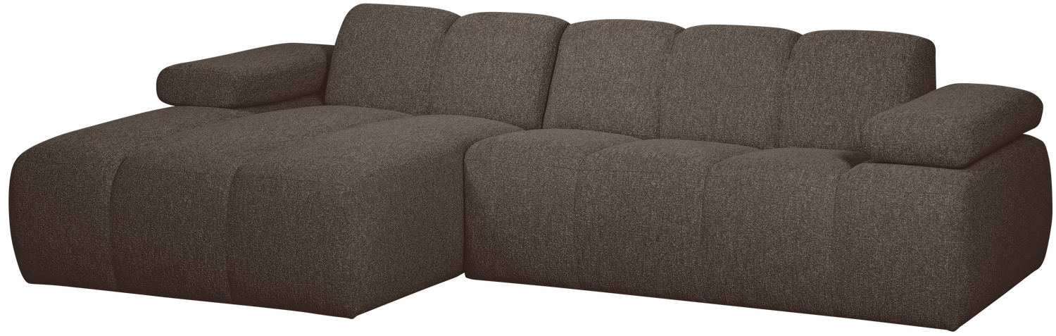 WOOOD Mojo chaise longue links boucle bruin melange Bruin Bank