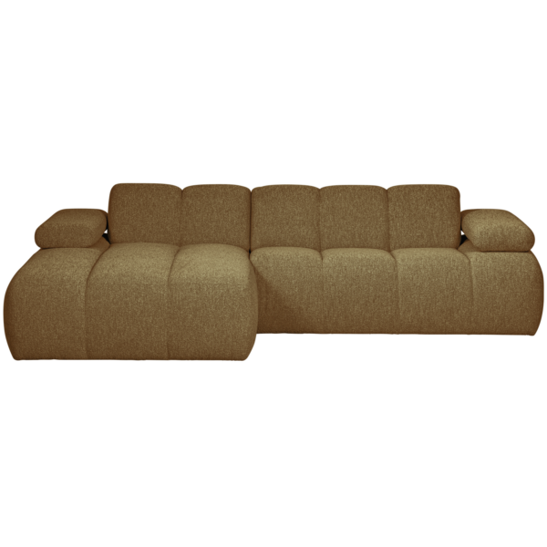 WOOOD Mojo chaise longue links boucle geel/bruin melange Bruin Bank