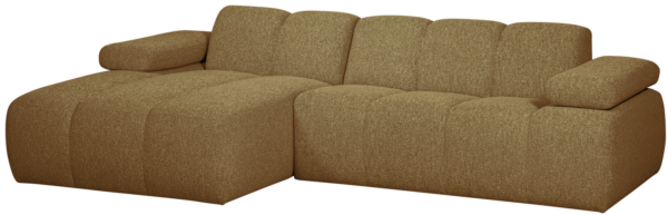 WOOOD Mojo chaise longue links boucle geel/bruin melange Bruin Bank