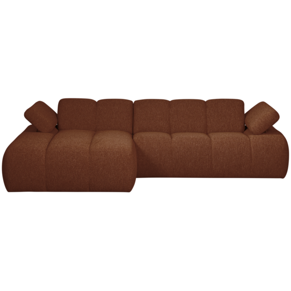 WOOOD Mojo chaise longue links boucle roest bruin melange Bruin Bank