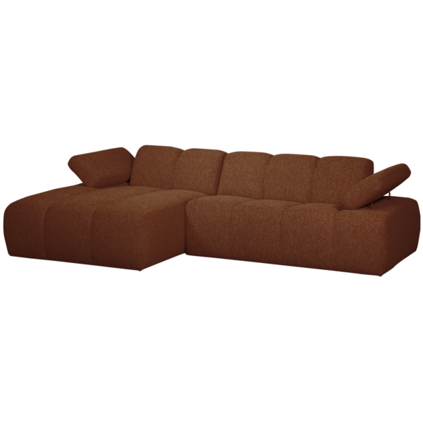 WOOOD Mojo chaise longue links boucle roest bruin melange Bruin Bank