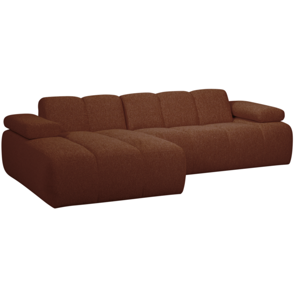 WOOOD Mojo chaise longue links boucle roest bruin melange Bruin Bank