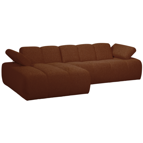 WOOOD Mojo chaise longue links boucle roest bruin melange Bruin Bank