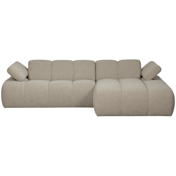 WOOOD Mojo chaise longue rechts boucle beige melange Beige Bank