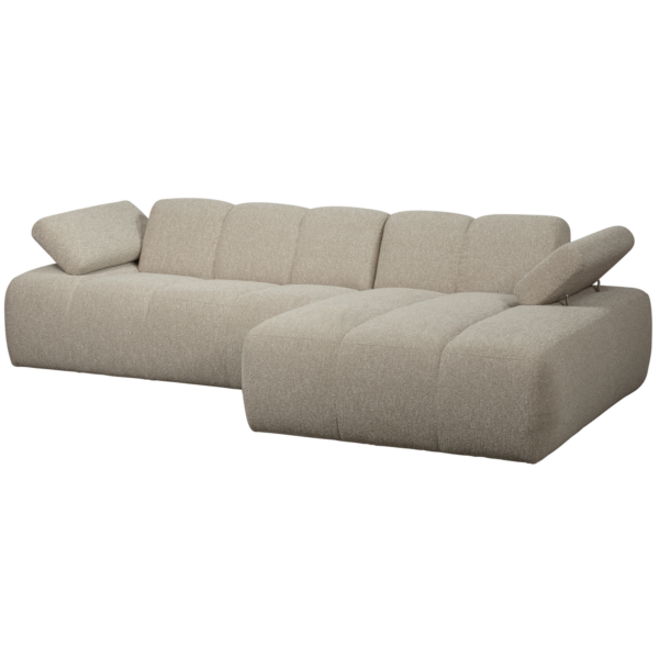 WOOOD Mojo chaise longue rechts boucle beige melange Beige Bank