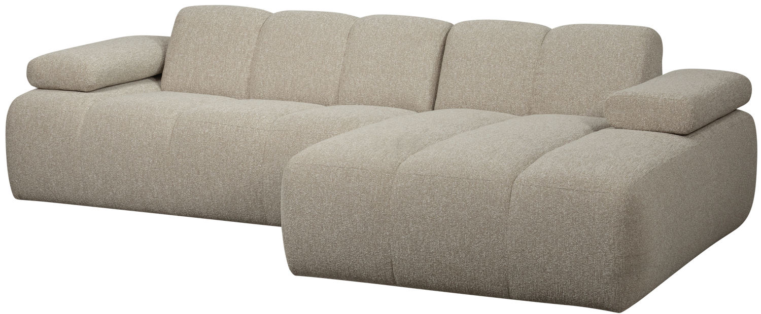 WOOOD Mojo chaise longue rechts boucle beige melange Beige Bank