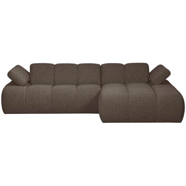 WOOOD Mojo chaise longue rechts boucle bruin melange Bruin Bank