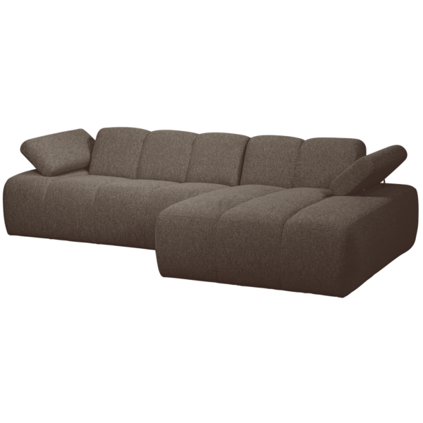 WOOOD Mojo chaise longue rechts boucle bruin melange Bruin Bank