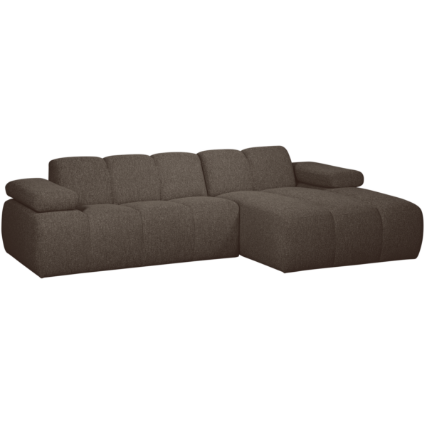 WOOOD Mojo chaise longue rechts boucle bruin melange Bruin Bank