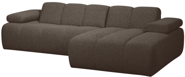 WOOOD Mojo chaise longue rechts boucle bruin melange Bruin Bank