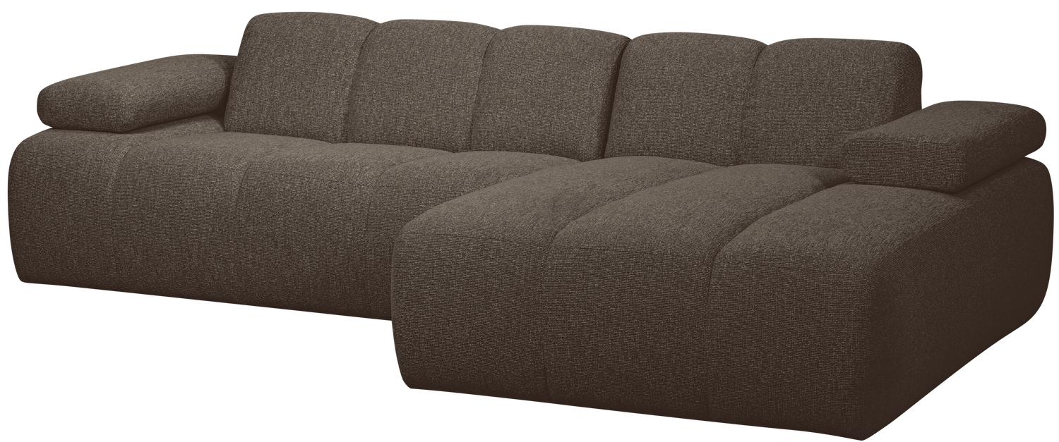 WOOOD Mojo chaise longue rechts boucle bruin melange Bruin Bank