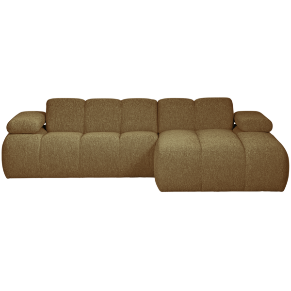 WOOOD Mojo chaise longue rechts boucle geel bruin melange Bruin Bank