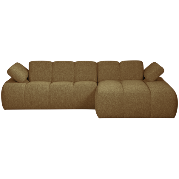 WOOOD Mojo chaise longue rechts boucle geel bruin melange Bruin Bank