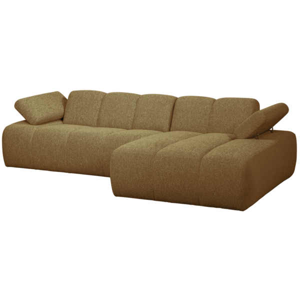 WOOOD Mojo chaise longue rechts boucle geel bruin melange Bruin Bank