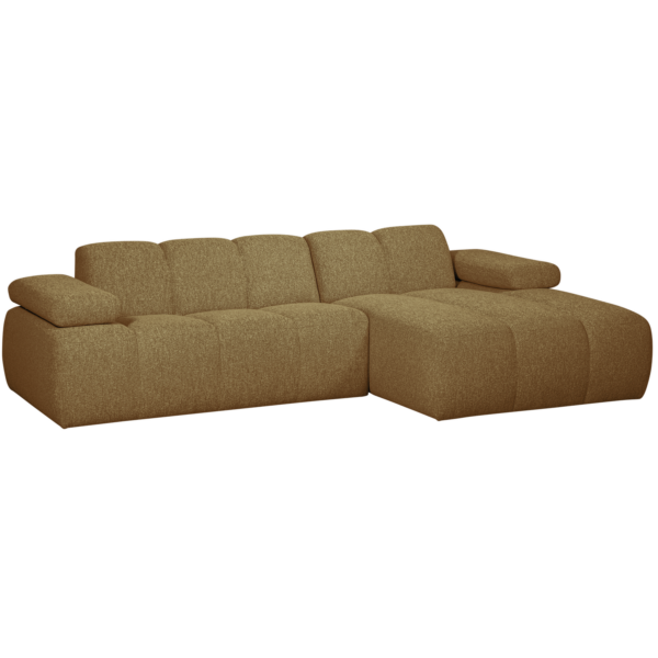 WOOOD Mojo chaise longue rechts boucle geel bruin melange Bruin Bank