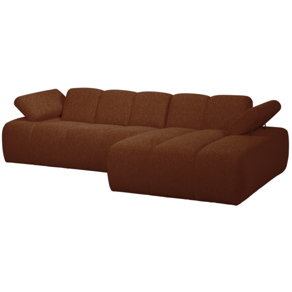 WOOOD Mojo chaise longue rechts boucle roest bruin melange Bruin Bank