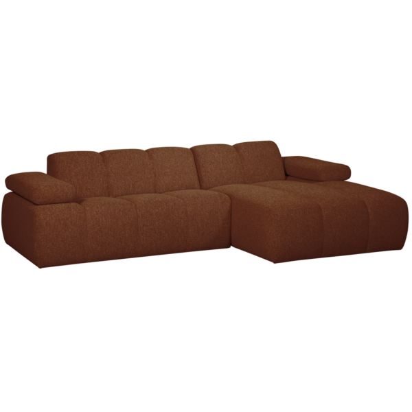 WOOOD Mojo chaise longue rechts boucle roest bruin melange Bruin Bank