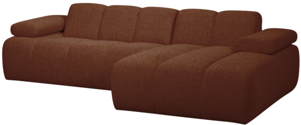 WOOOD Mojo chaise longue rechts boucle roest bruin melange Bruin Bank