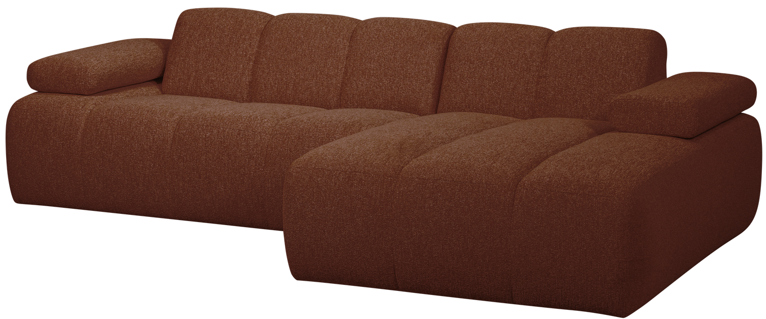 WOOOD Mojo chaise longue rechts boucle roest bruin melange Bruin Bank