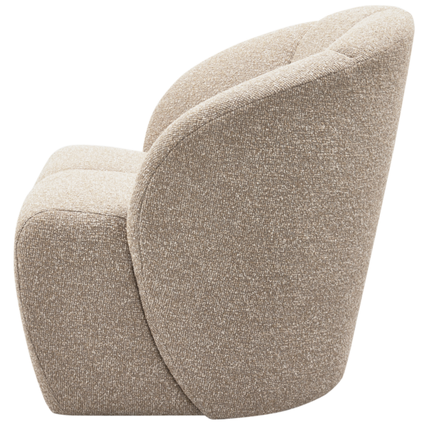 WOOOD Mojo draaifauteuil boucle beige melange Beige Draaifauteuil