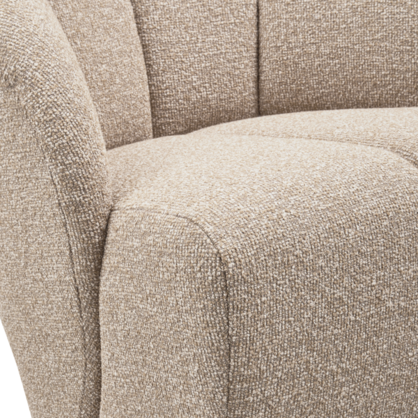 WOOOD Mojo draaifauteuil boucle beige melange Beige Draaifauteuil