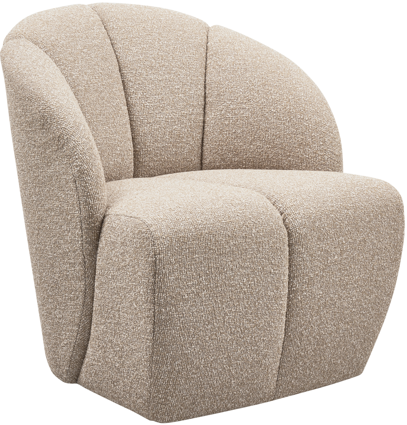 WOOOD Mojo draaifauteuil boucle beige melange Beige Draaifauteuil