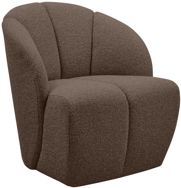 WOOOD Mojo draaifauteuil boucle bruin melange Bruin Draaifauteuil