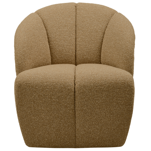 WOOOD Mojo draaifauteuil boucle geel/bruin melange Bruin Draaifauteuil