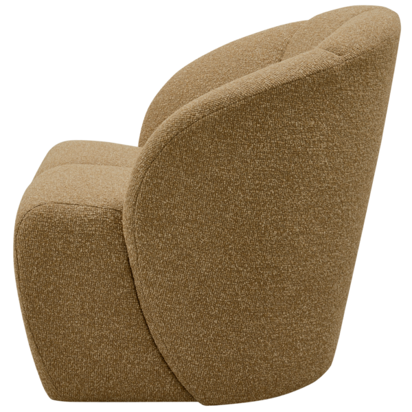 WOOOD Mojo draaifauteuil boucle geel/bruin melange Bruin Draaifauteuil