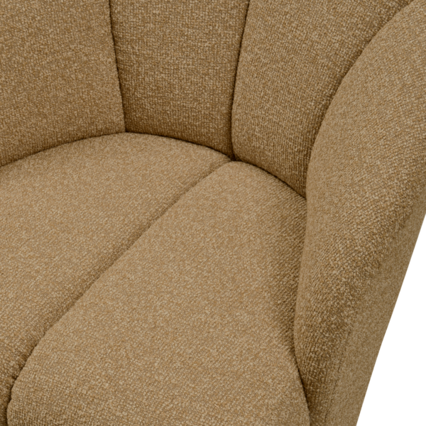 WOOOD Mojo draaifauteuil boucle geel/bruin melange Bruin Draaifauteuil