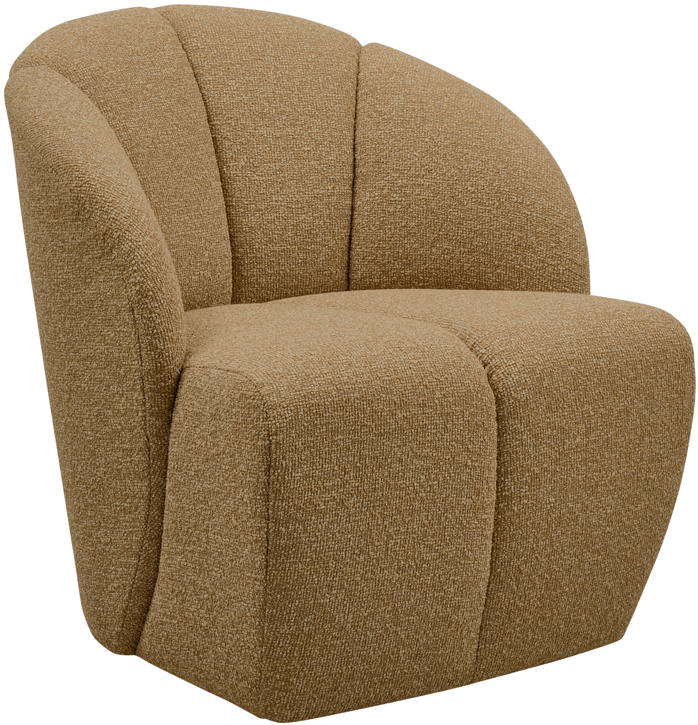 WOOOD Mojo draaifauteuil boucle geel/bruin melange Bruin Draaifauteuil