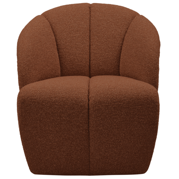 WOOOD Mojo draaifauteuil boucle roest bruin melange Bruin Draaifauteuil