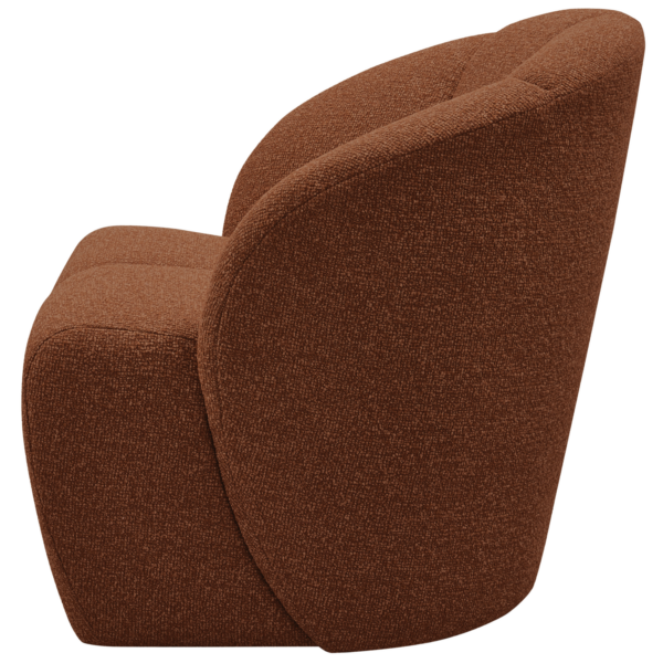 WOOOD Mojo draaifauteuil boucle roest bruin melange Bruin Draaifauteuil