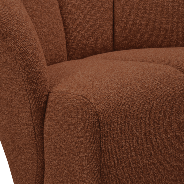 WOOOD Mojo draaifauteuil boucle roest bruin melange Bruin Draaifauteuil