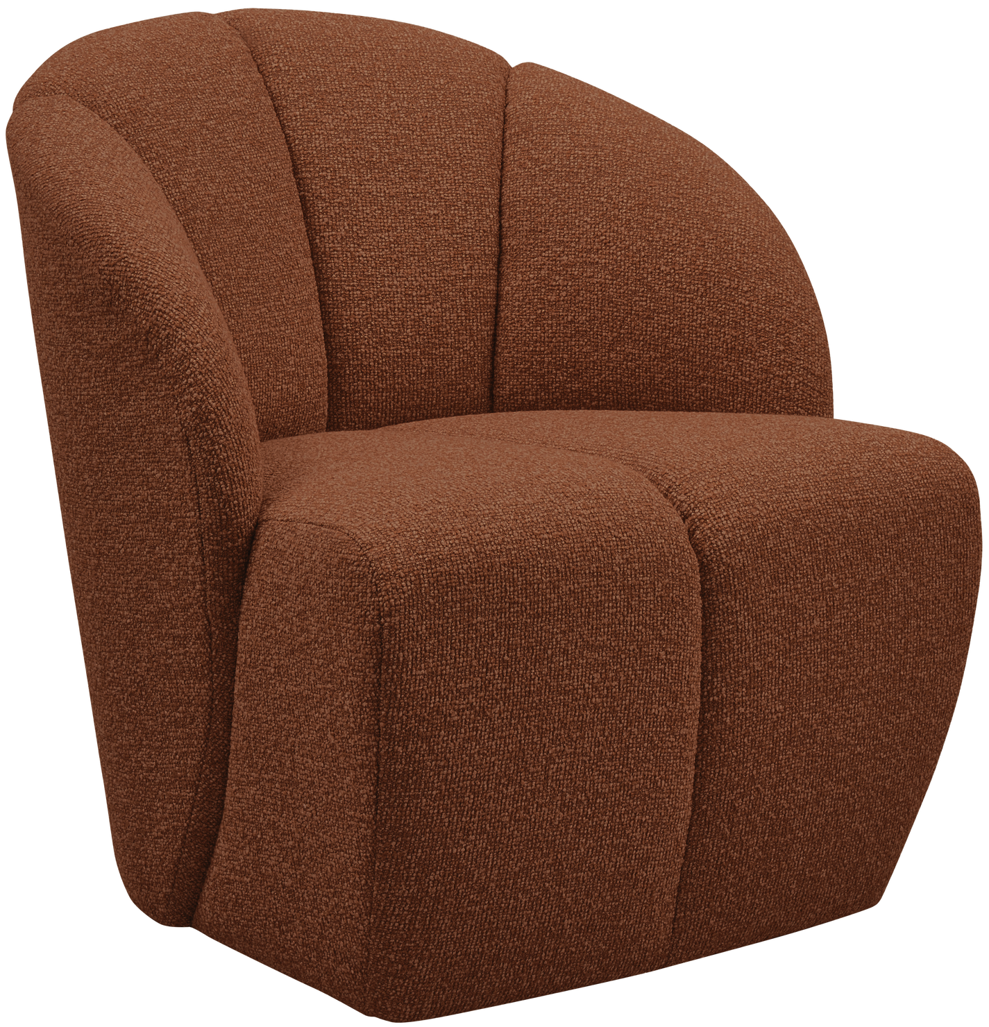 WOOOD Mojo draaifauteuil boucle roest bruin melange Bruin Draaifauteuil