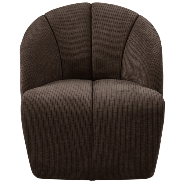 WOOOD Mojo draaifauteuil geweven ribstof bruin Bruin Draaifauteuil