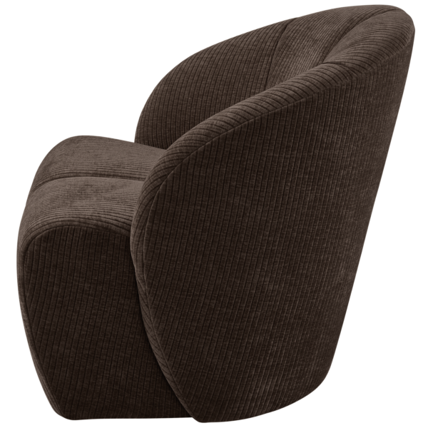 WOOOD Mojo draaifauteuil geweven ribstof bruin Bruin Draaifauteuil