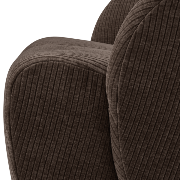 WOOOD Mojo draaifauteuil geweven ribstof bruin Bruin Draaifauteuil