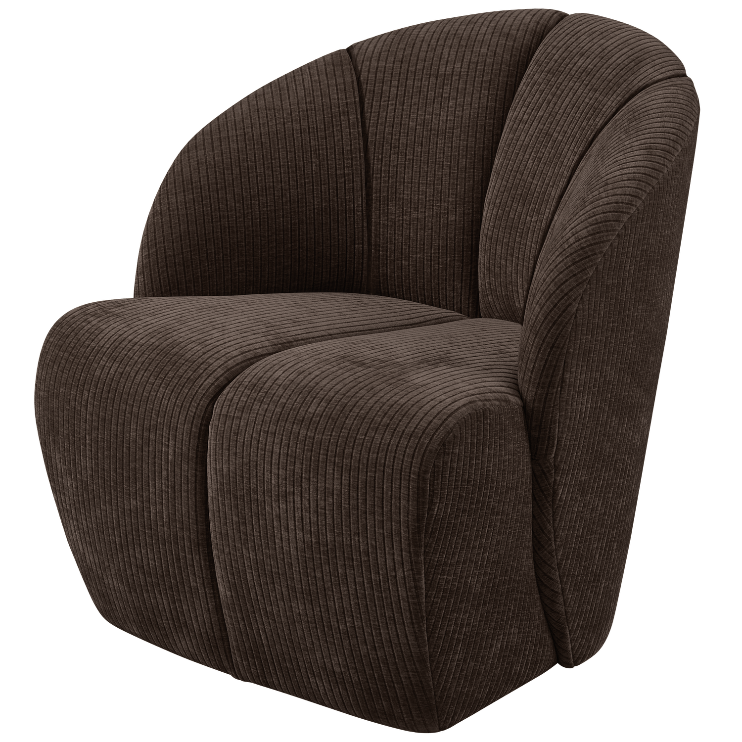 Mojo draaifauteuil geweven ribstof bruin