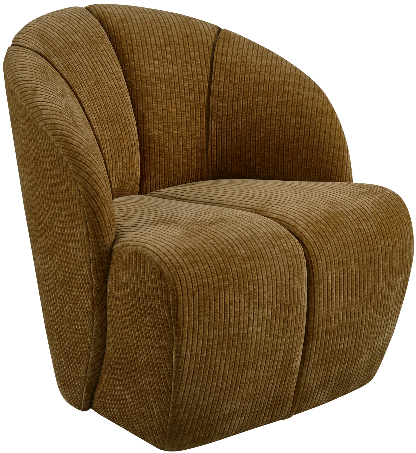 WOOOD Mojo draaifauteuil geweven ribstof honing geel Geel Draaifauteuil