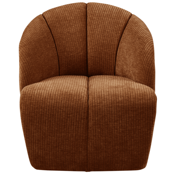 WOOOD Mojo draaifauteuil geweven ribstof roest bruin Bruin Draaifauteuil