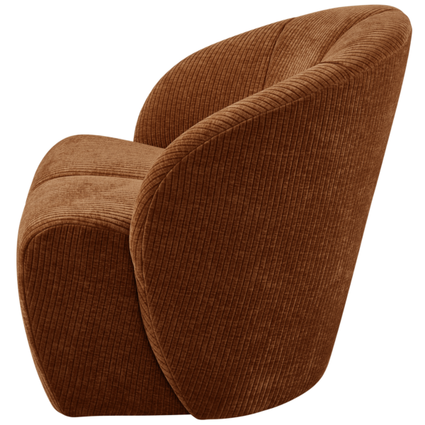 WOOOD Mojo draaifauteuil geweven ribstof roest bruin Bruin Draaifauteuil