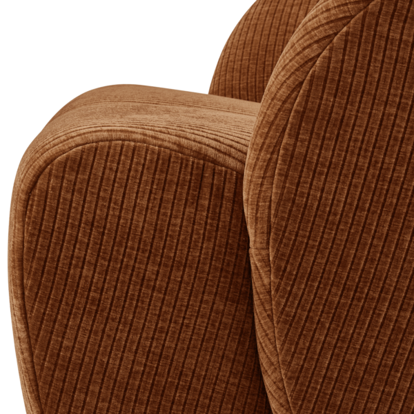 WOOOD Mojo draaifauteuil geweven ribstof roest bruin Bruin Draaifauteuil