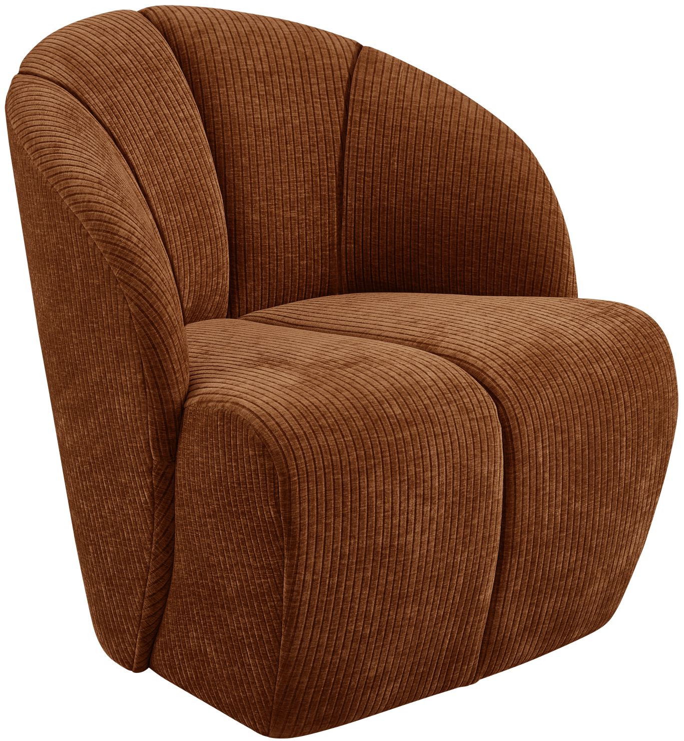 WOOOD Mojo draaifauteuil geweven ribstof roest bruin Bruin Draaifauteuil