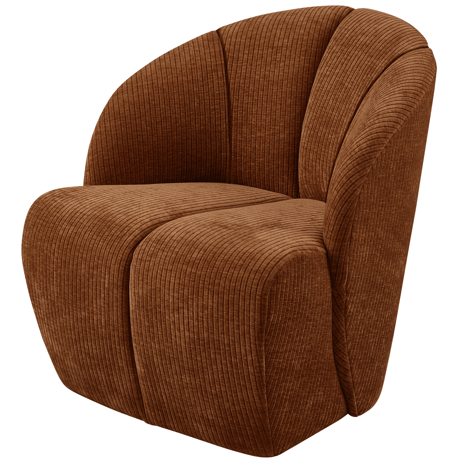 Mojo draaifauteuil geweven ribstof roest bruin