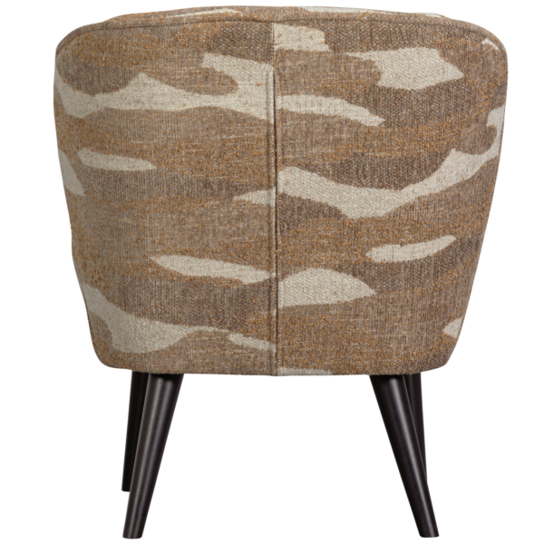 WOOOD Sara fauteuil geweven camouflage dessin groen Groen Fauteuil