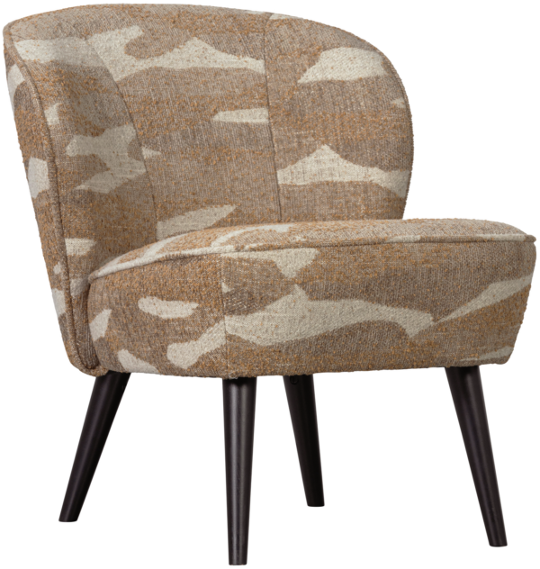 WOOOD Sara fauteuil geweven camouflage dessin groen Groen Fauteuil