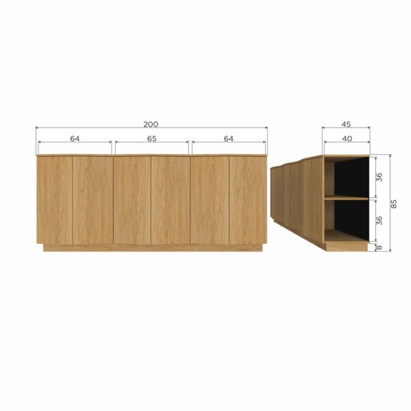 WOOOD Zuma dressoir 200cm eiken transparant Transparant Dressoir|Kast