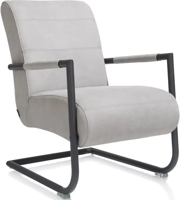 Henders & Hazel Angelica bijzetfauteuil + zwart frame (ROB) - Cuba leder Antraciet|Grijs Fauteuil