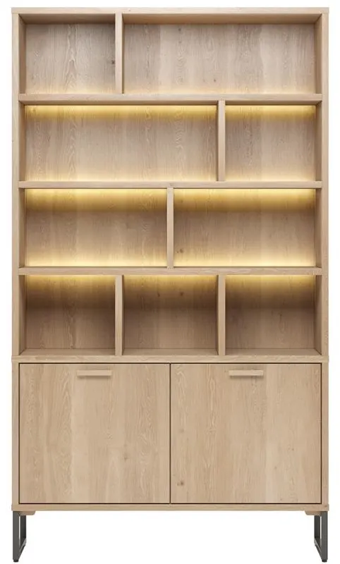 Henders & Hazel Castello buffet 123 cm - 2-deuren + 9-niches (+ LED) Naturel Kast